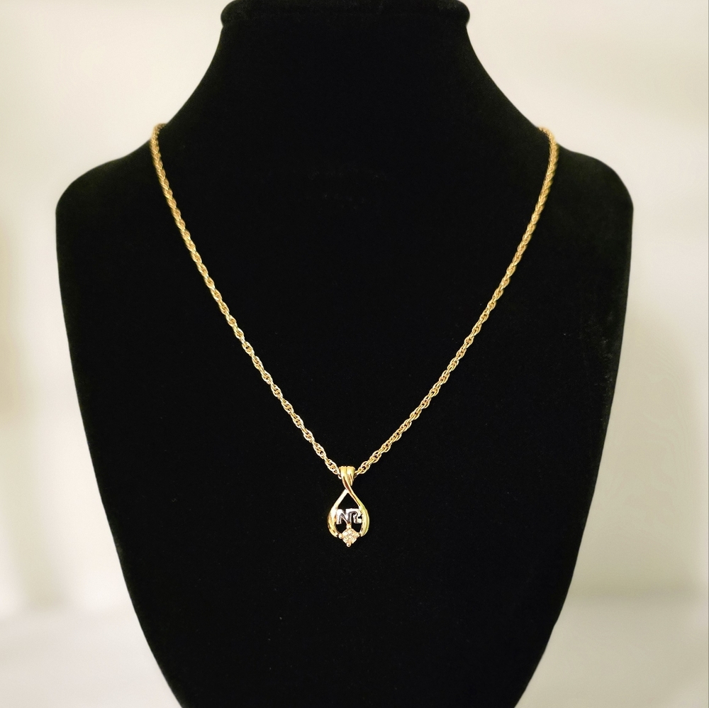 Nina Ricci Gold Dainty Pendant Necklace 16"-18"